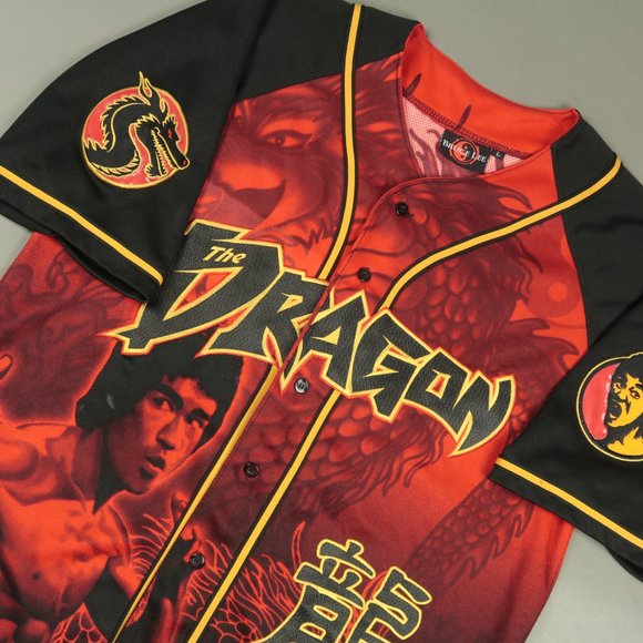 Vintage Other - Vintage 1990s Bruce Lee The Dragon Baseball Jersey Size Large